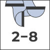 Количество зубьев - 2-8 Количество зубьев - 2-8
